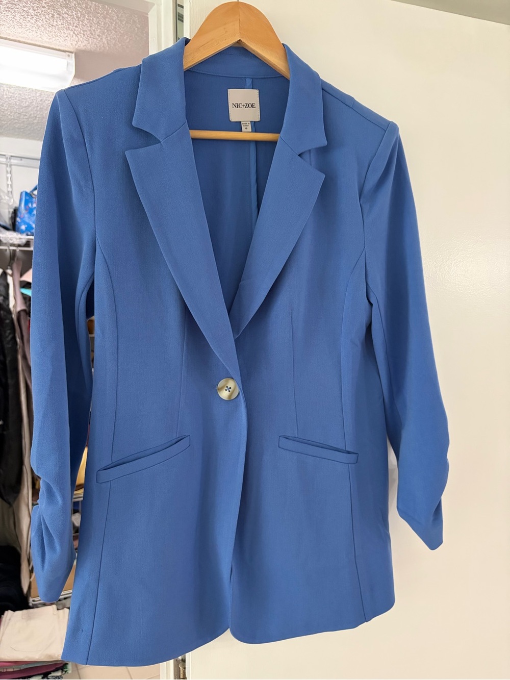 NIC+ZOE Light Blue Single-Button Blazer